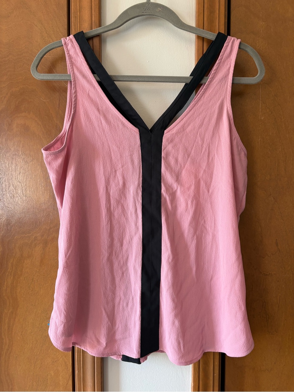Candie's Pink Sleeveless V-Neck Cami with Black Trim